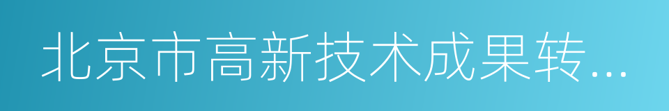 北京市高新技术成果转化项目的同义词