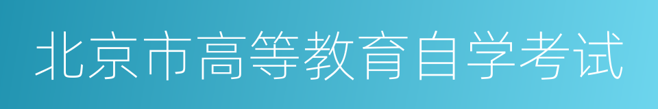 北京市高等教育自学考试的同义词