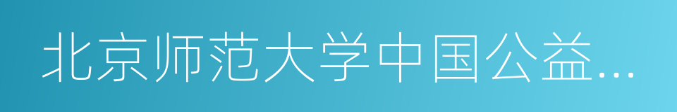 北京师范大学中国公益研究院院长王振耀的同义词