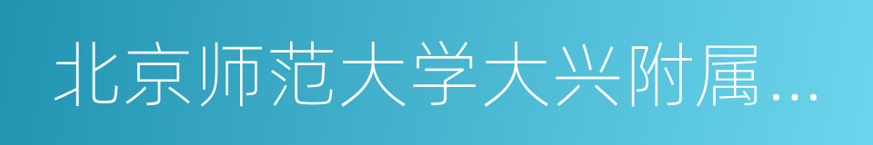 北京师范大学大兴附属中学的同义词