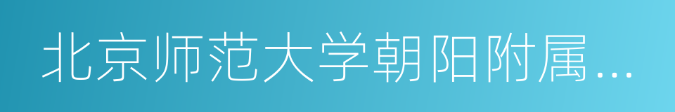 北京师范大学朝阳附属中学的同义词