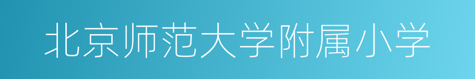 北京师范大学附属小学的同义词