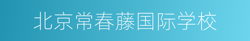 北京常春藤国际学校的同义词