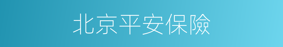 北京平安保險的同義詞