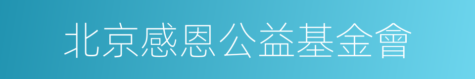 北京感恩公益基金會的同義詞