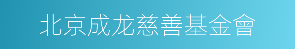 北京成龙慈善基金會的同義詞
