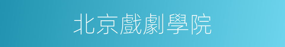 北京戲劇學院的同義詞