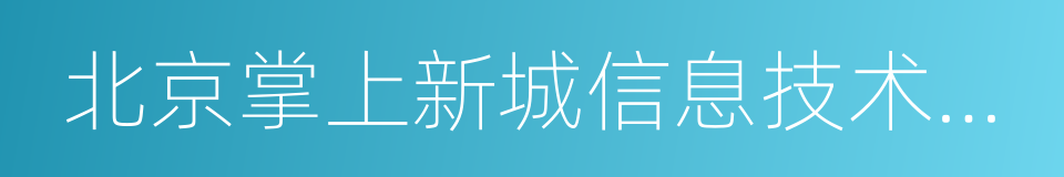 北京掌上新城信息技术有限公司的同义词