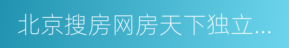 北京搜房网房天下独立房地产经纪有限公司的同义词