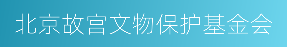 北京故宫文物保护基金会的同义词