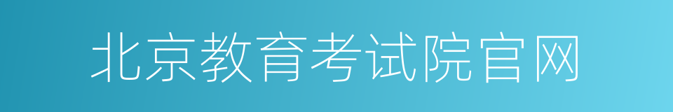 北京教育考试院官网的同义词