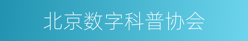 北京数字科普协会的同义词