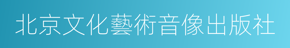 北京文化藝術音像出版社的同義詞