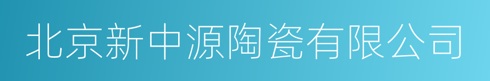 北京新中源陶瓷有限公司的同义词