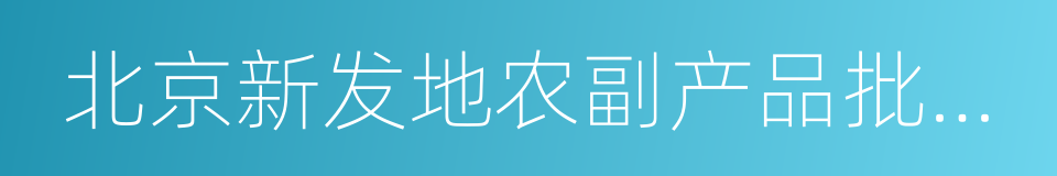 北京新发地农副产品批发市场中心的同义词