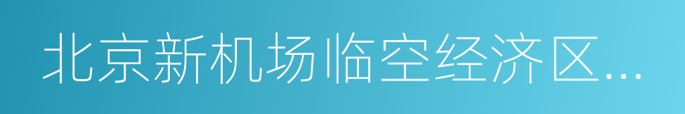 北京新机场临空经济区规划的同义词