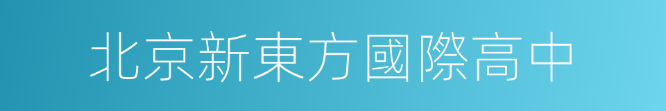 北京新東方國際高中的同義詞