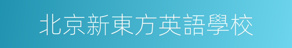 北京新東方英語學校的同義詞