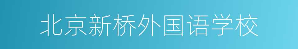 北京新桥外国语学校的同义词