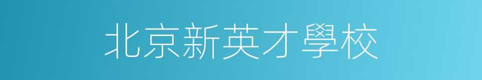 北京新英才學校的同義詞