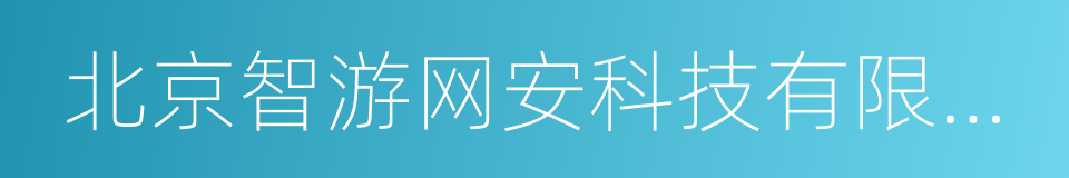 北京智游网安科技有限公司的同义词