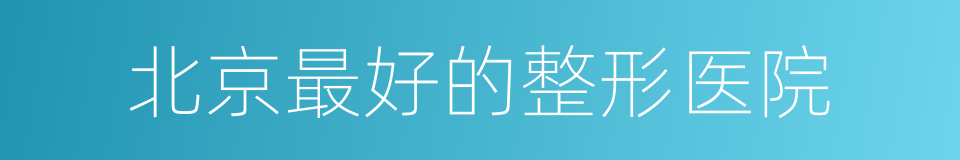 北京最好的整形医院的同义词