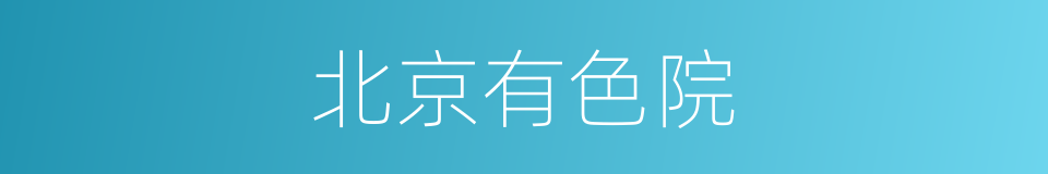 北京有色院的同义词