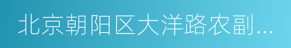 北京朝阳区大洋路农副产品批发市场的同义词