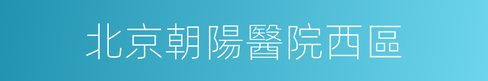 北京朝陽醫院西區的同義詞