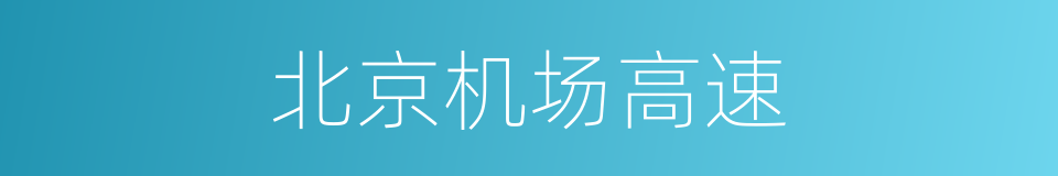 北京机场高速的同义词