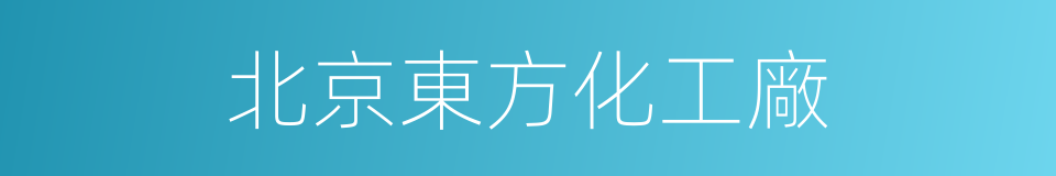 北京東方化工廠的同義詞