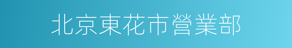 北京東花市營業部的同義詞