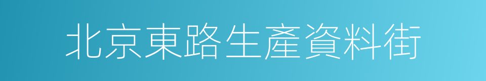 北京東路生產資料街的同義詞