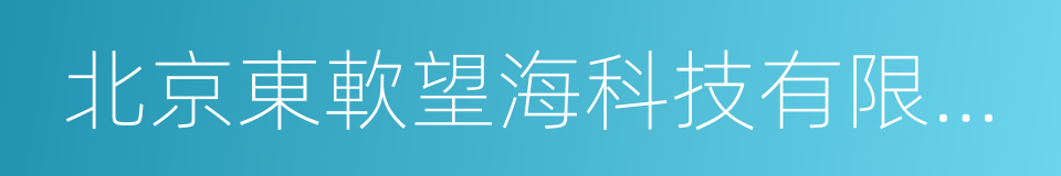 北京東軟望海科技有限公司的同義詞