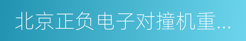 北京正负电子对撞机重大改造工程的同义词