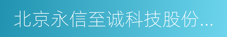 北京永信至诚科技股份有限公司的同义词