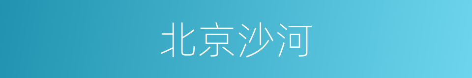 北京沙河的同义词