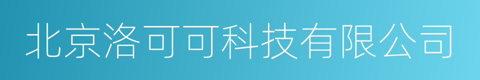 北京洛可可科技有限公司的同义词