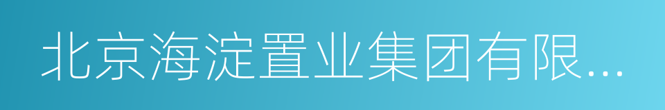 北京海淀置业集团有限公司的同义词