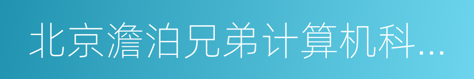 北京澹泊兄弟计算机科技有限公司的同义词