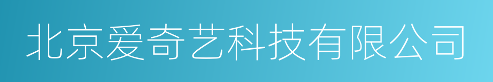 北京爱奇艺科技有限公司的同义词