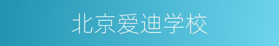 北京爱迪学校的同义词