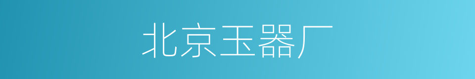 北京玉器厂的同义词
