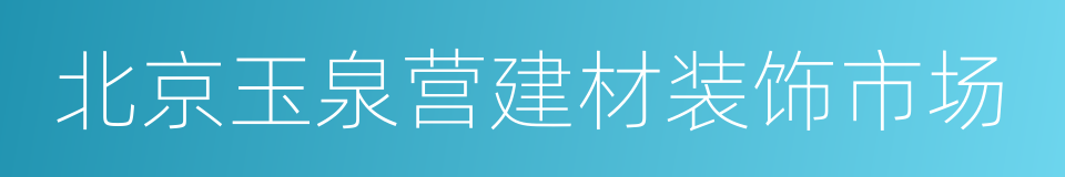 北京玉泉营建材装饰市场的同义词