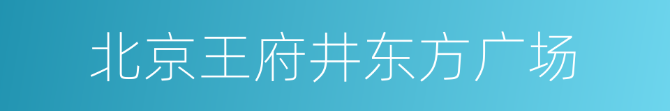 北京王府井东方广场的同义词