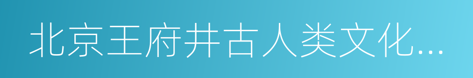 北京王府井古人类文化遗址博物馆的同义词