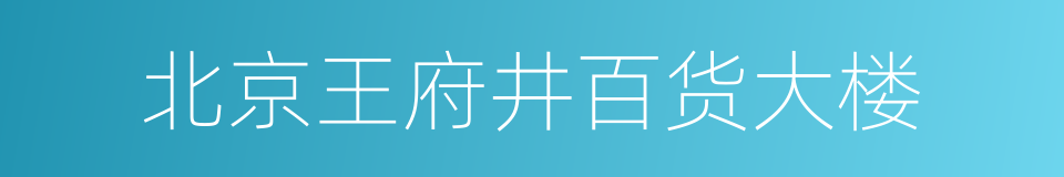 北京王府井百货大楼的同义词