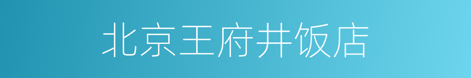 北京王府井饭店的同义词