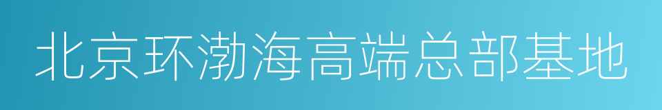 北京环渤海高端总部基地的同义词