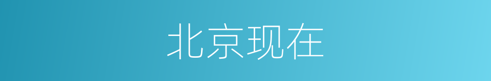 北京现在的意思
